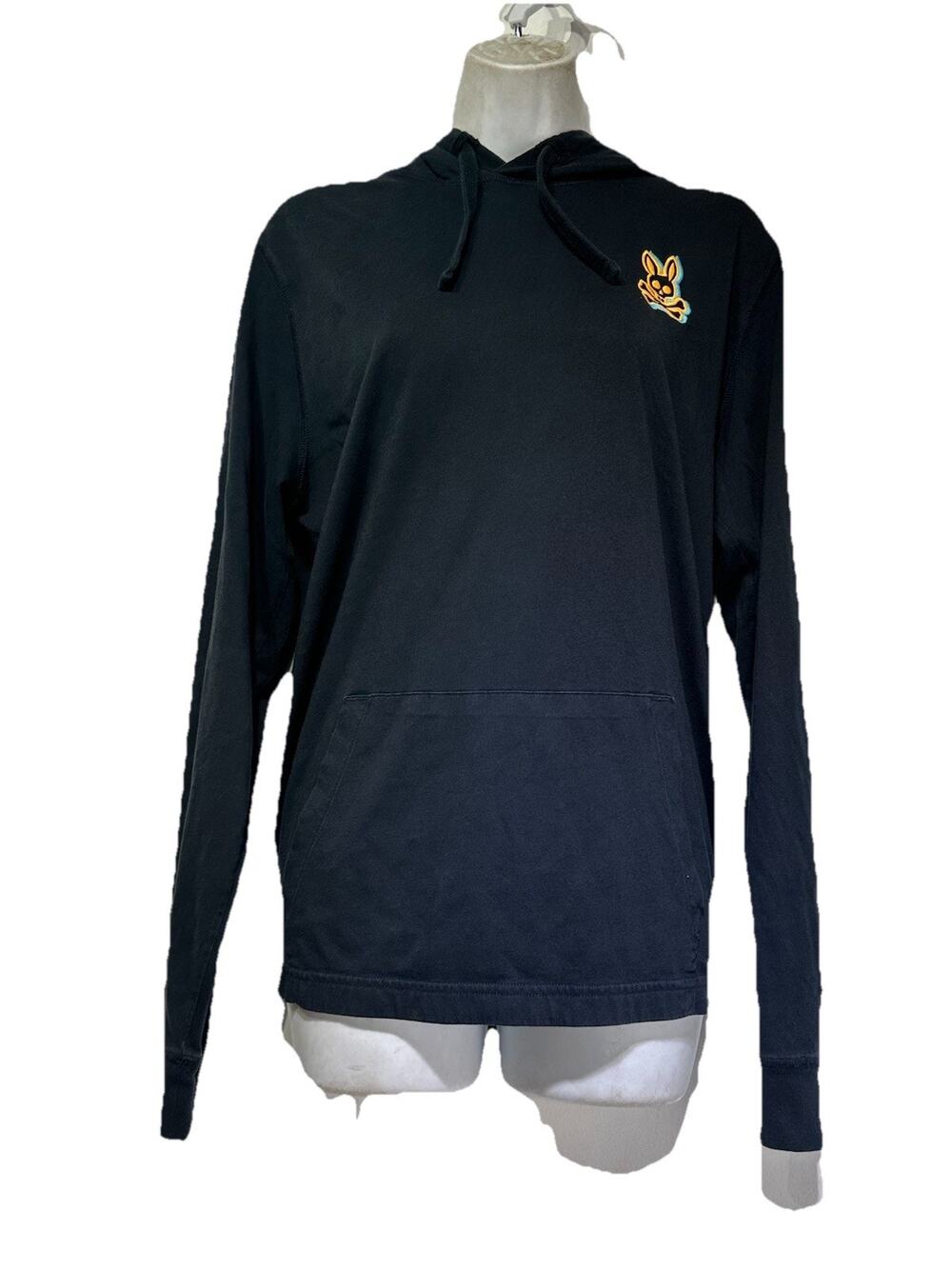 psycho bunny black pullover blue yellow embroidered hoodie Size S